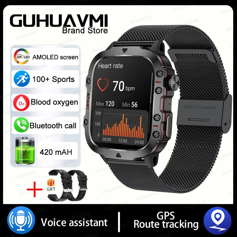 Military GPS Smartwatch for Men - IP68 Waterproof - InspiredGrabs.com