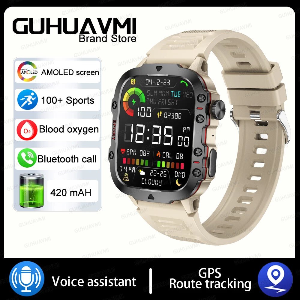 Military GPS Smartwatch for Men - IP68 Waterproof - InspiredGrabs.com