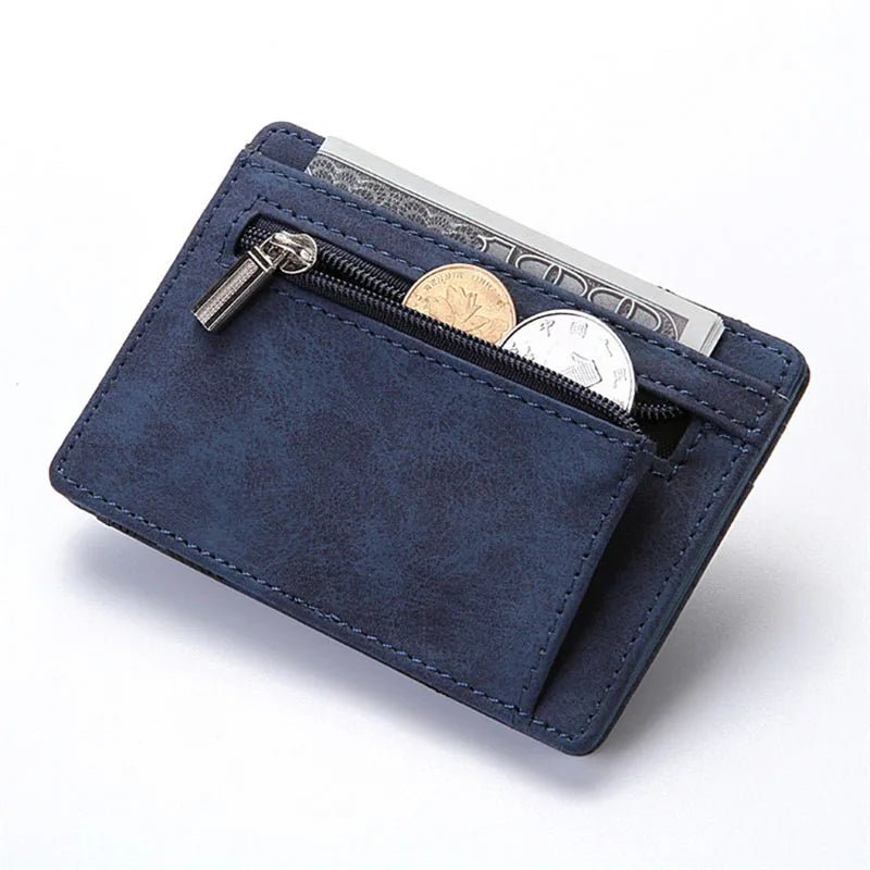 Mini Slim Men Card Wallets Coin Pocket Zipper Male Purses Magic Card Holder Men's Wallet Money Clips - InspiredGrabs.com