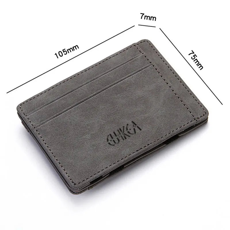 Mini Slim Men Card Wallets Coin Pocket Zipper Male Purses Magic Card Holder Men's Wallet Money Clips - InspiredGrabs.com
