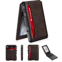 Thumbnail for Minimalist RFID Leather Wallet with Pop - Up Card Holder - InspiredGrabs.com