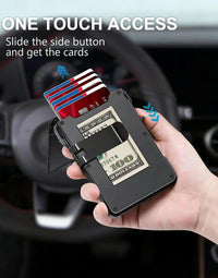 Thumbnail for Minimalist RFID Leather Wallet with Pop - Up Card Holder - InspiredGrabs.com