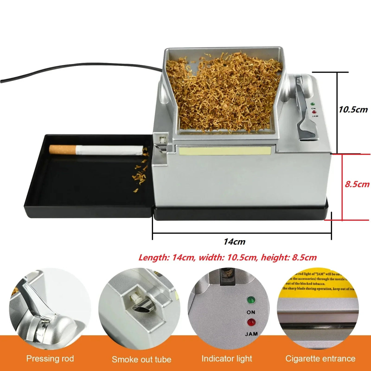 MOONSHADE Electric Cigarette Rolling Machine - InspiredGrabs.com