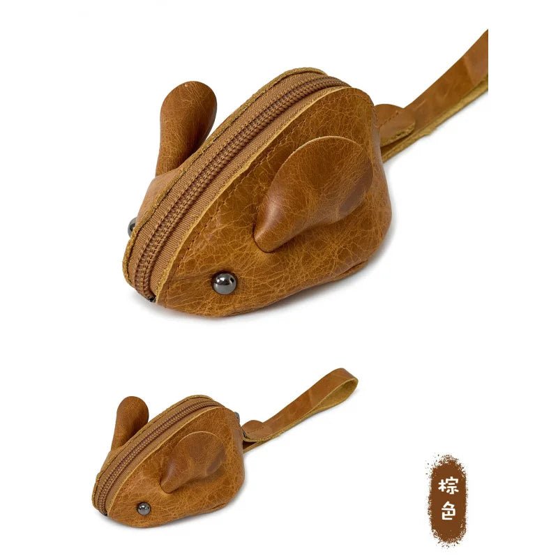 Mouse Cute Cow Leather Women's And Men's Card Bag Coin Purse Creative Credit Card Holder Wallet For Men and Women ID Card Pocket - InspiredGrabs.com