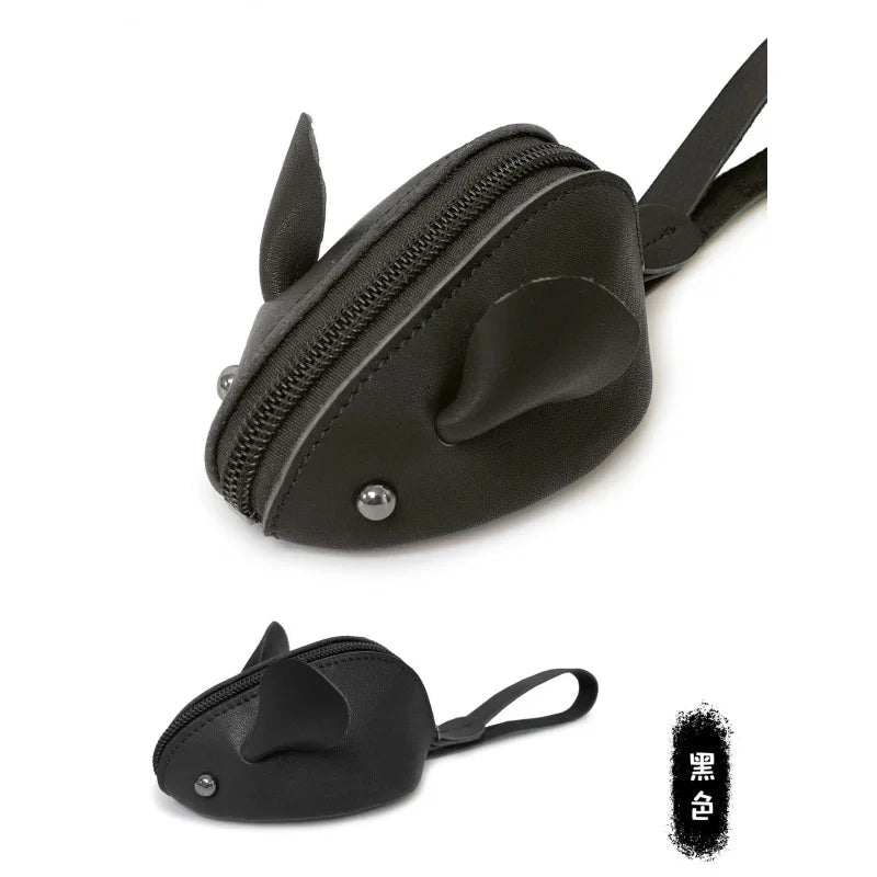 Mouse Cute Cow Leather Women's And Men's Card Bag Coin Purse Creative Credit Card Holder Wallet For Men and Women ID Card Pocket - InspiredGrabs.com