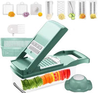Thumbnail for Multi-Function Manual Vegetable Chopper and Slicer - 12-in-1 Kitchen Tool for Chopping, Slicing, and Dicing Onions, Vegetables, and More - InspiredGrabs.com