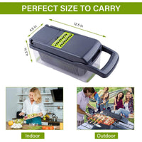 Thumbnail for Multi-Function Manual Vegetable Chopper and Slicer - 12-in-1 Kitchen Tool for Chopping, Slicing, and Dicing Onions, Vegetables, and More - InspiredGrabs.com
