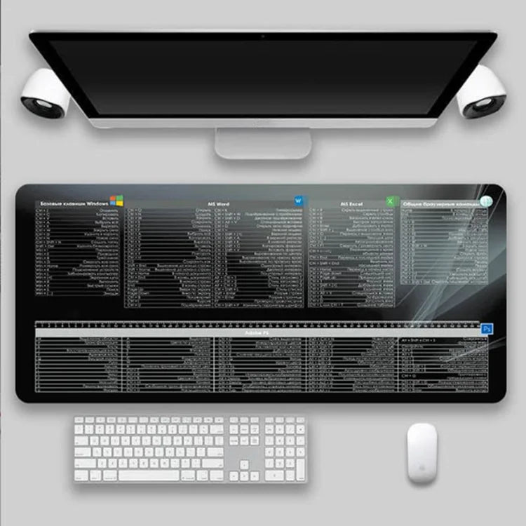 Multilingual Keyboard Shortcuts Mouse Pad - InspiredGrabs.com
