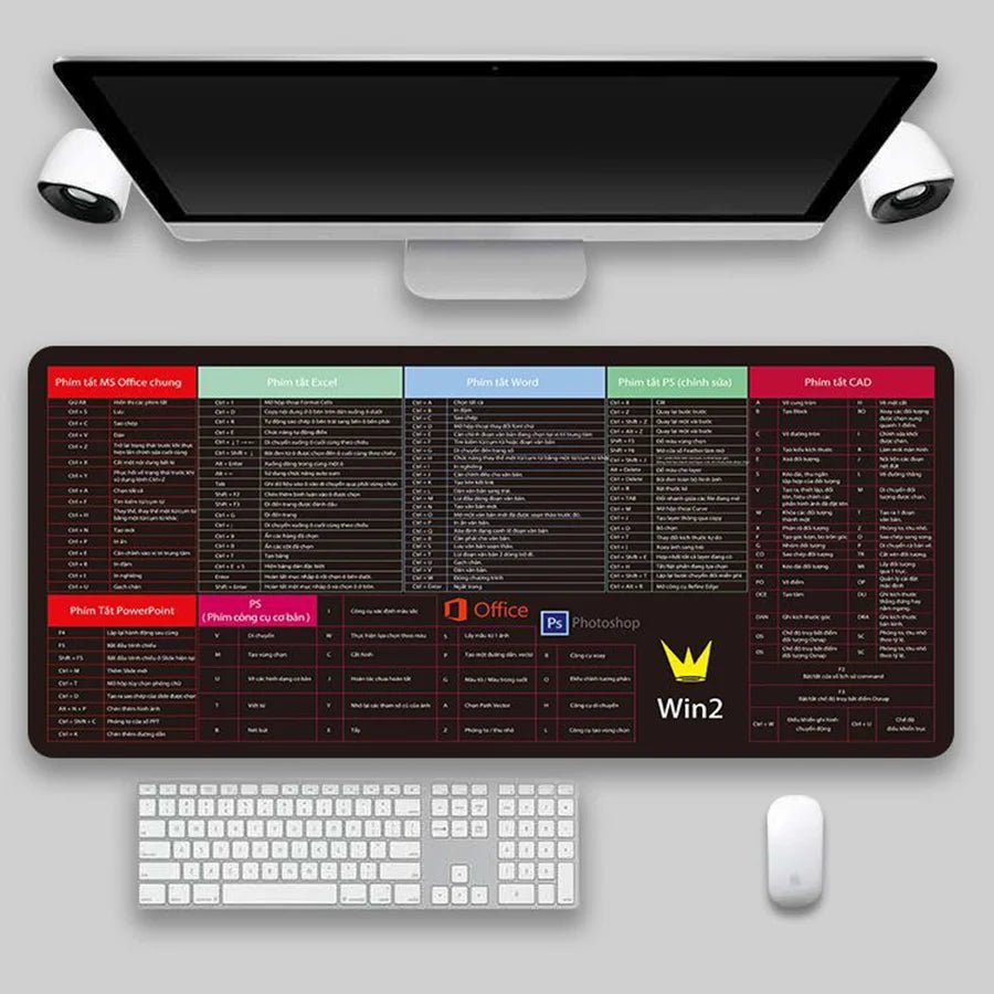 Multilingual Keyboard Shortcuts Mouse Pad - InspiredGrabs.com