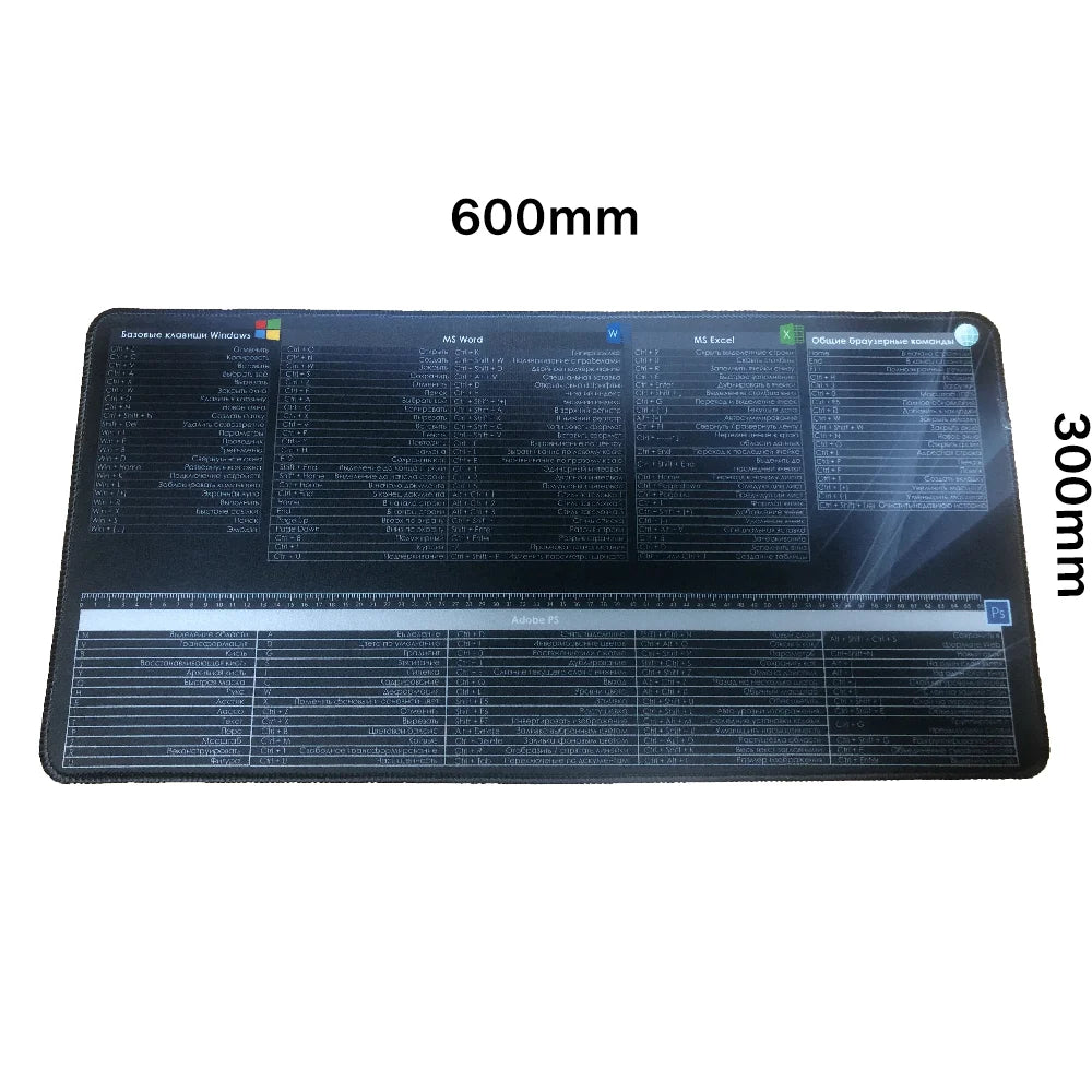 Multilingual Keyboard Shortcuts Mouse Pad - InspiredGrabs.com