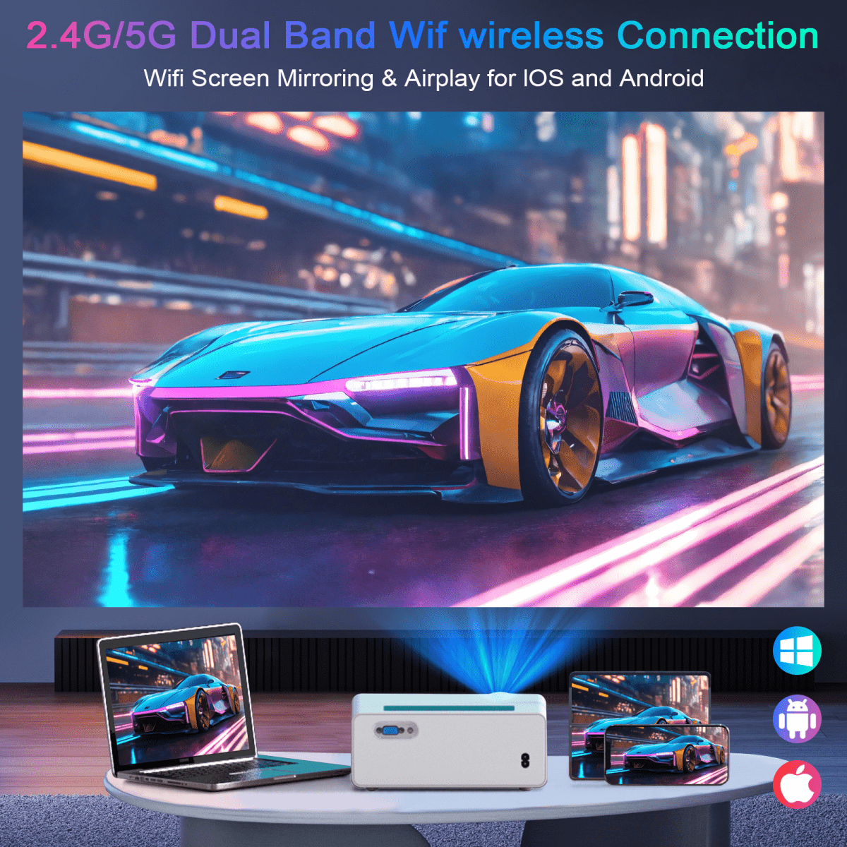 Native 1080P Projector with 450 ANSI & 4K Support - InspiredGrabs.com