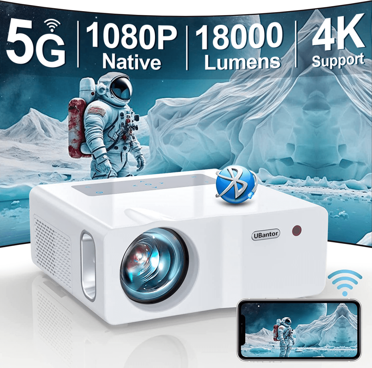 Native 1080P Projector with 450 ANSI & 4K Support - InspiredGrabs.com