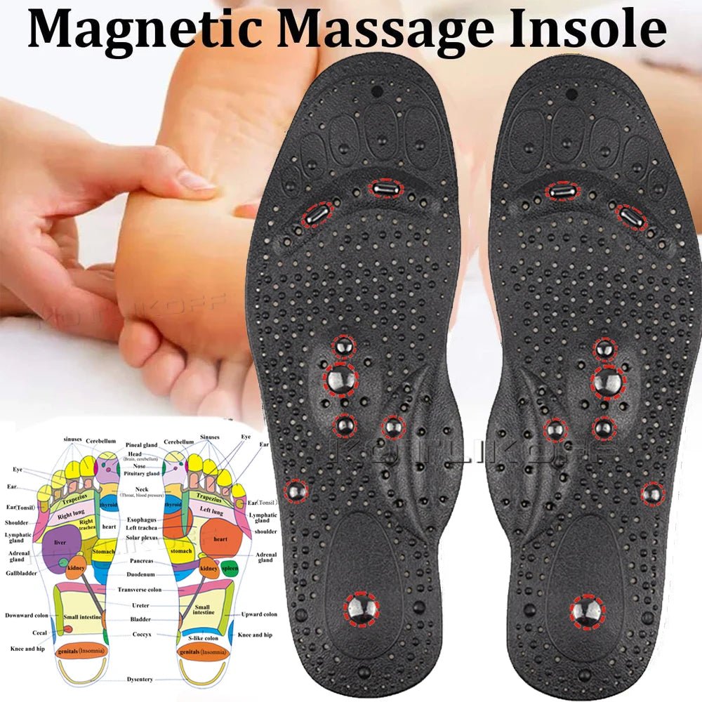 One Pair of Magnetic Therapy Massage Insoles | Unisex Shoe Inserts for Weight Management, Improved Blood Circulation, and Foot Health Care - InspiredGrabs.com