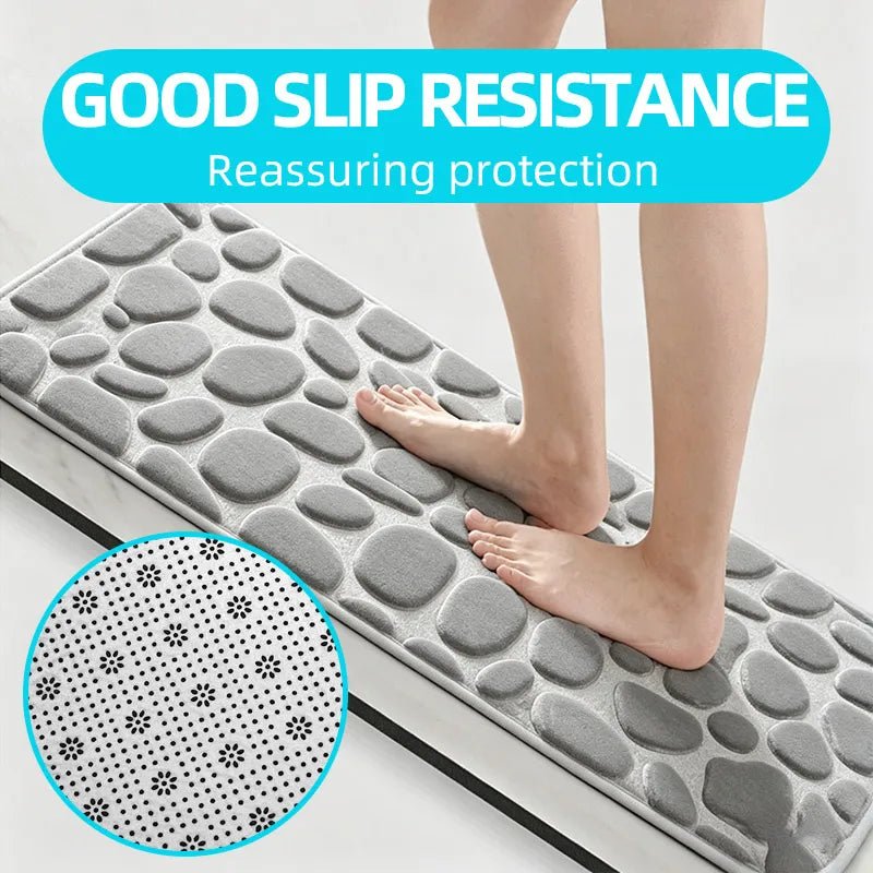 Pebble-Texture Absorbent Bath Mat – 2 Sizes, 11 Colors - InspiredGrabs.com