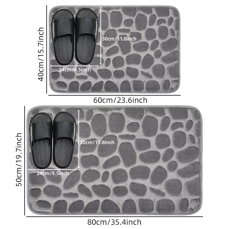 Pebble-Texture Absorbent Bath Mat – 2 Sizes, 11 Colors - InspiredGrabs.com