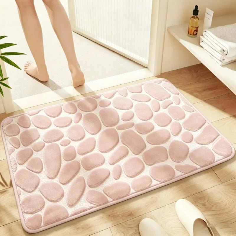 Pebble-Texture Absorbent Bath Mat – 2 Sizes, 11 Colors - InspiredGrabs.com