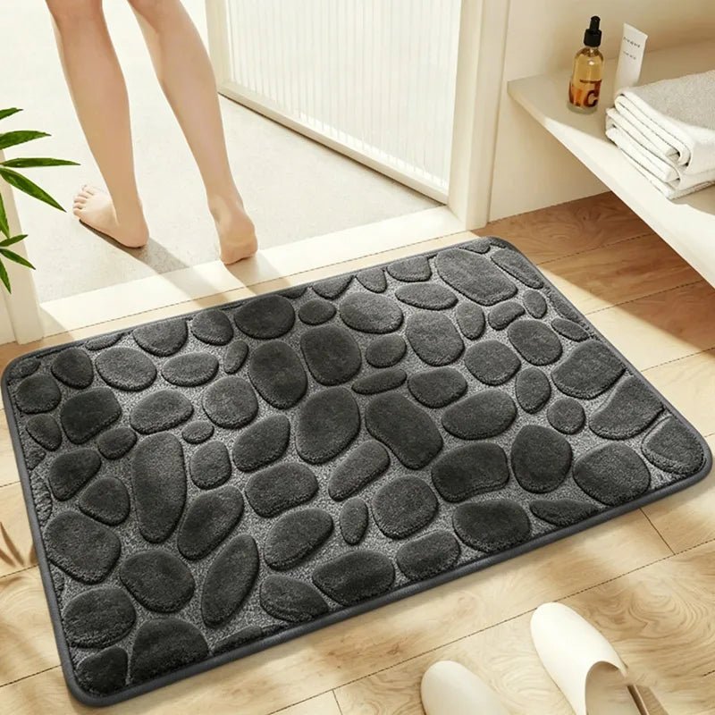 Pebble-Texture Absorbent Bath Mat – 2 Sizes, 11 Colors - InspiredGrabs.com