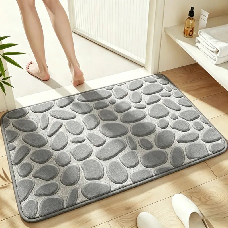 Pebble-Texture Absorbent Bath Mat – 2 Sizes, 11 Colors - InspiredGrabs.com