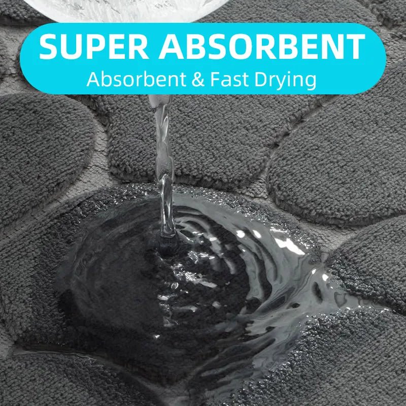 Pebble-Texture Absorbent Bath Mat – 2 Sizes, 11 Colors - InspiredGrabs.com