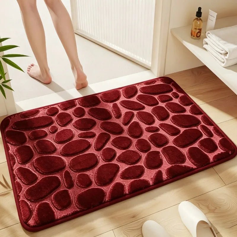 Pebble-Texture Absorbent Bath Mat – 2 Sizes, 11 Colors - InspiredGrabs.com
