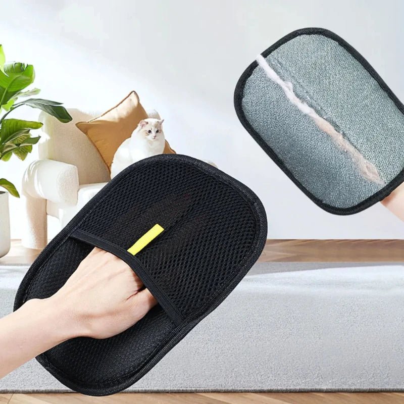 Pet Hair Removal Cleaning Mitts – Black, 2 Pack - InspiredGrabs.com