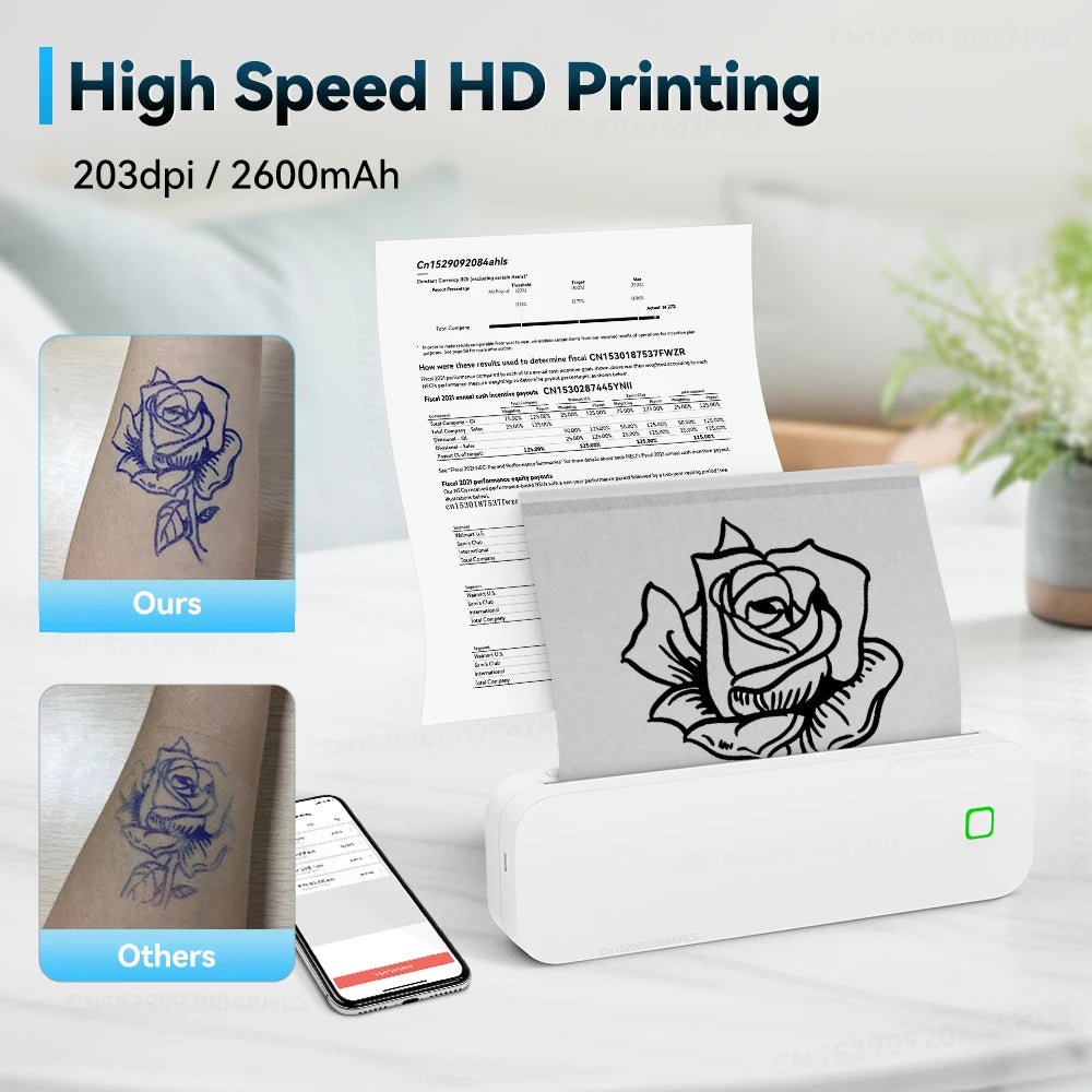 Portable A4 Thermal Tattoo Transfer Printer - InspiredGrabs.com