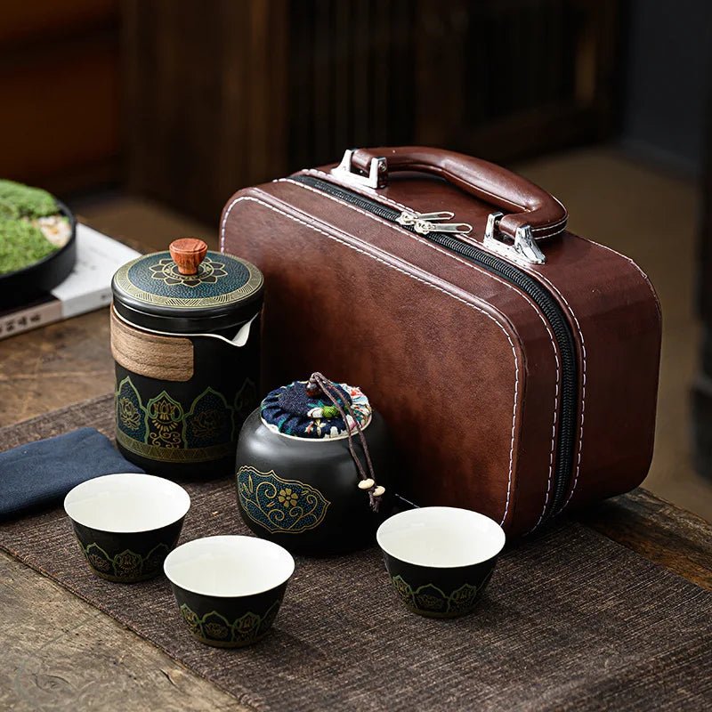 Portable Kung Fu Travel Tea Set for On - the - Go - InspiredGrabs.com