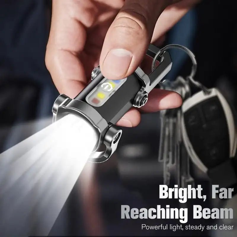 Portable Rechargeable Keychain Flashlight with LED & COB - InspiredGrabs.com