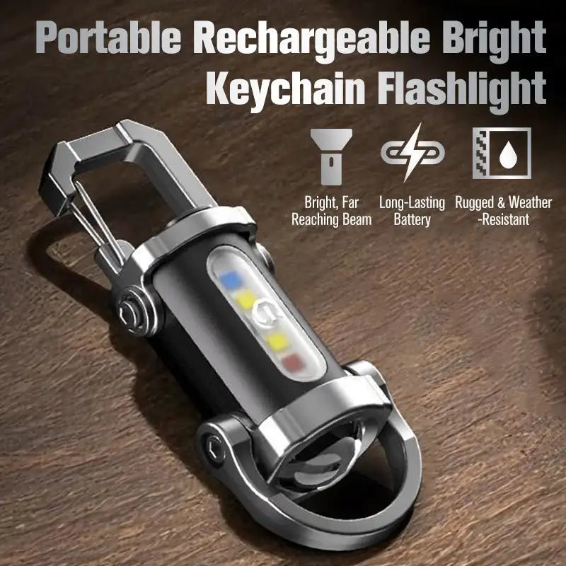 Portable Rechargeable Keychain Flashlight with LED & COB - InspiredGrabs.com