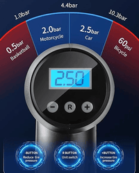 Thumbnail for Portable Tire Inflator with LED Light & Gauge - InspiredGrabs.com