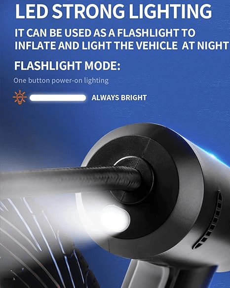 Portable Tire Inflator with LED Light & Gauge - InspiredGrabs.com