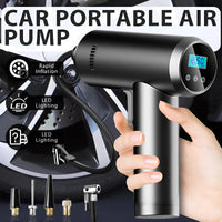 Thumbnail for Portable Tire Inflator with LED Light & Gauge - InspiredGrabs.com