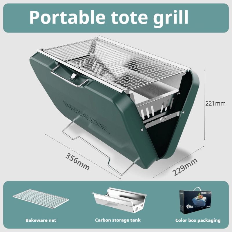 Portable Tote Grill – Compact & Durable Charcoal BBQ - InspiredGrabs.com