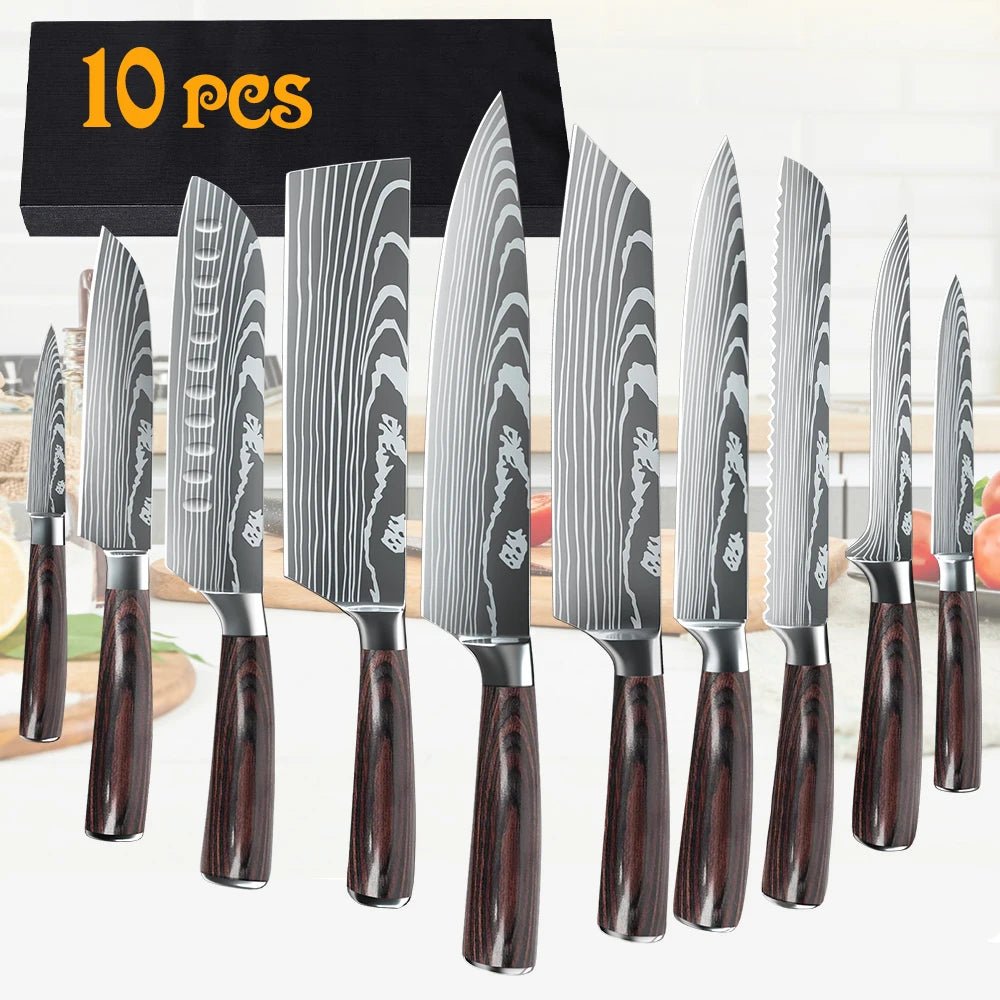 Premium Japanese Chef Knife Set - 10PCS - InspiredGrabs.com