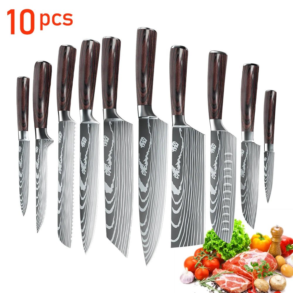 Premium Japanese Chef Knife Set - 10PCS - InspiredGrabs.com