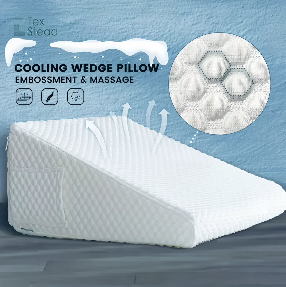 Premium Memory Foam Wedge Pillow with Cover - InspiredGrabs.com
