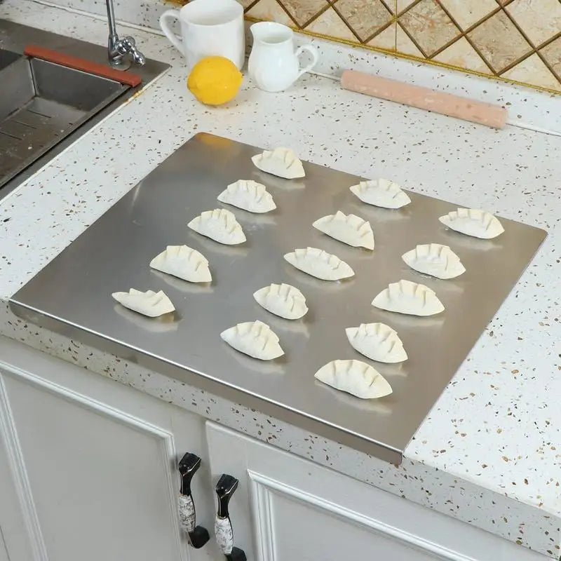 Premium Stainless Steel Cutting Board with Lip - InspiredGrabs.com