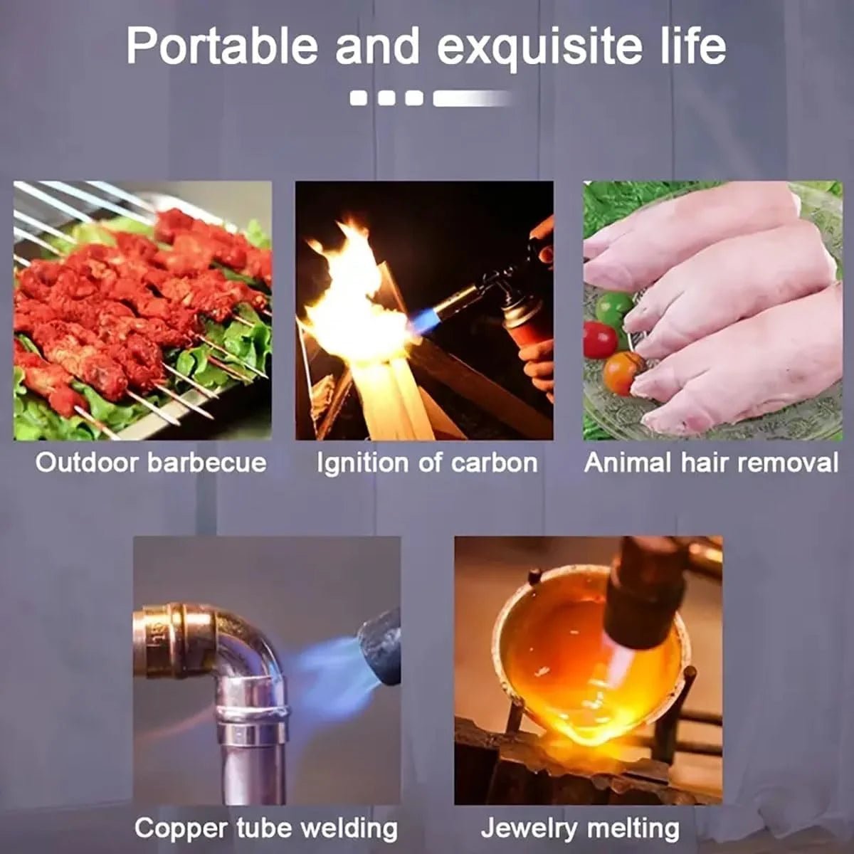 Professional Culinary Butane Torch with Adjustable Flame and Auto Ignition - InspiredGrabs.com