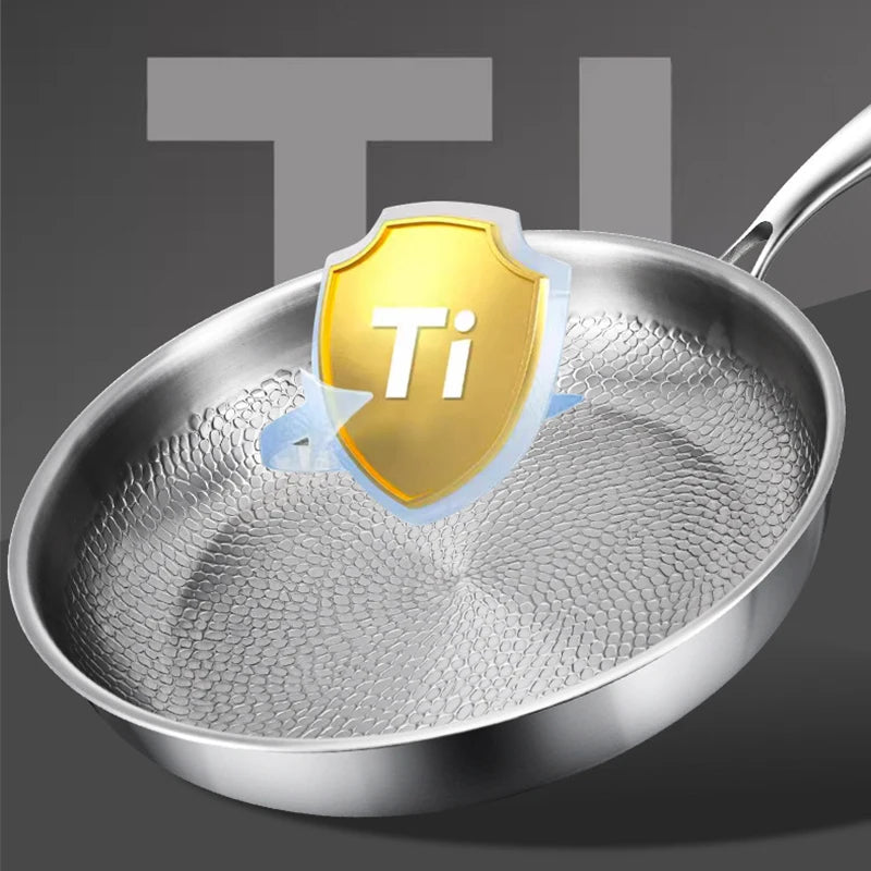 Pure Titanium Non - Stick Frying Pan with Hammered Fish Scale Design - InspiredGrabs.com