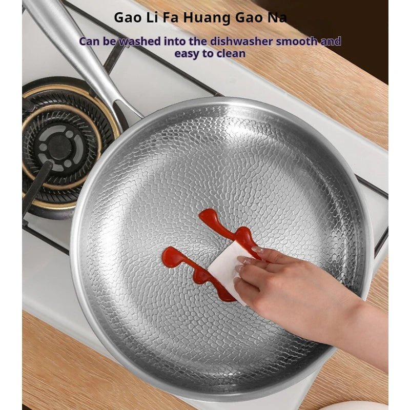 Pure Titanium Non - Stick Frying Pan with Hammered Fish Scale Design - InspiredGrabs.com