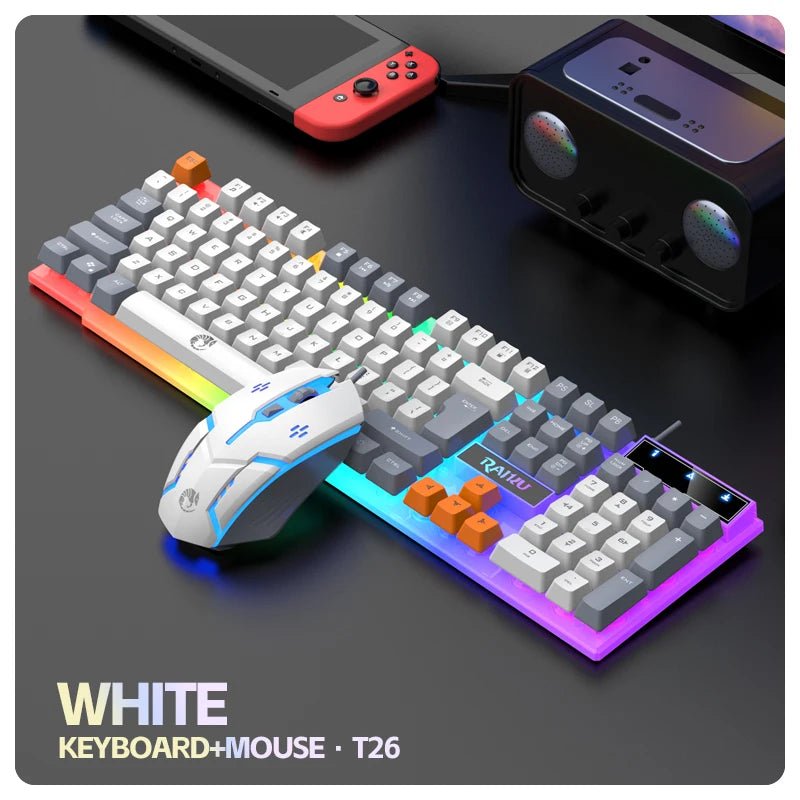 RAIKU T26 Luminous Gaming Keyboard & Mouse Set – Three - Tone Backlight - InspiredGrabs.com