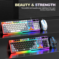 Thumbnail for RAIKU T26 Luminous Gaming Keyboard & Mouse Set – Three - Tone Backlight - InspiredGrabs.com