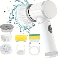 Thumbnail for Rechargeable 5-Head Electric Spin Scrubber with LED Display - InspiredGrabs.com