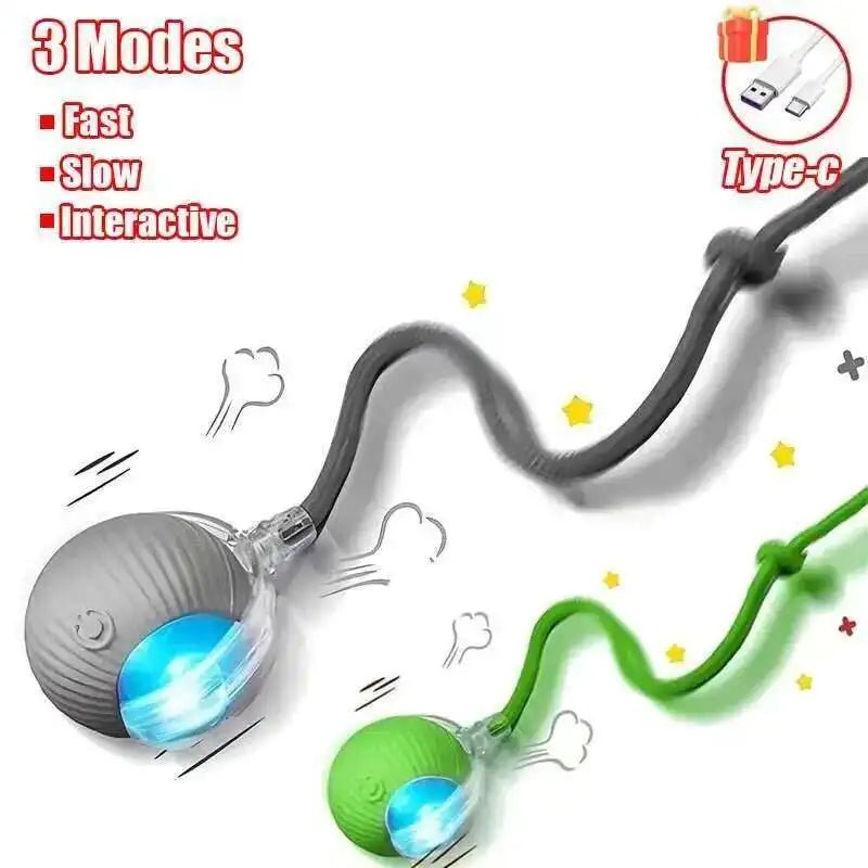 Rechargeable Interactive Rolling Pet Ball – 2 Modes - InspiredGrabs.com