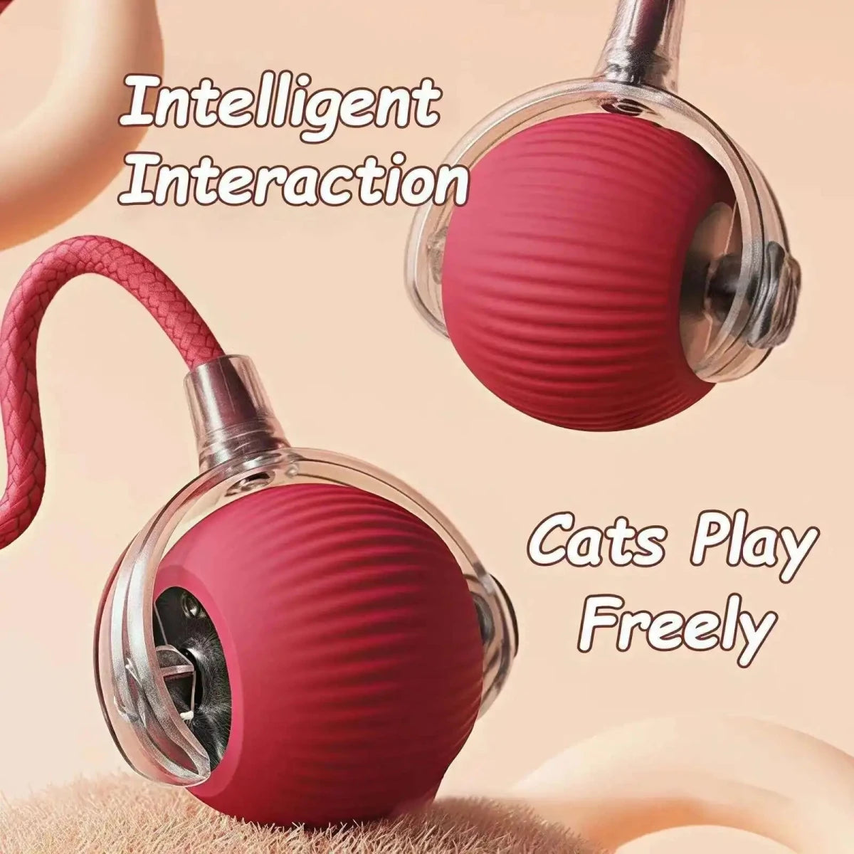 Rechargeable Interactive Rolling Pet Ball – 2 Modes - InspiredGrabs.com
