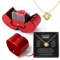 Thumbnail for Red Apple Jewelry Box with Eternal Rose Necklace | Perfect Birthday Gift for Girlfriend, Mom, Wife | Wedding, New Year, Valentine's Day Present - InspiredGrabs.com