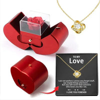 Thumbnail for Red Apple Jewelry Box with Eternal Rose Necklace | Perfect Birthday Gift for Girlfriend, Mom, Wife | Wedding, New Year, Valentine's Day Present - InspiredGrabs.com