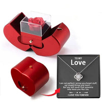 Thumbnail for Red Apple Jewelry Box with Eternal Rose Necklace | Perfect Birthday Gift for Girlfriend, Mom, Wife | Wedding, New Year, Valentine's Day Present - InspiredGrabs.com