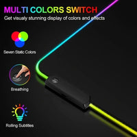 Thumbnail for RGB Gaming Mouse Pad - Touch Control, Non - Slip - InspiredGrabs.com