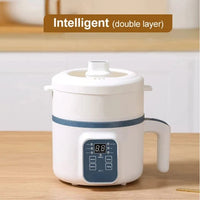 Thumbnail for Rice Cooker — Single & Double Layer Multi Cooker with Non - Stick Hotpot Pan for 1–2 People - InspiredGrabs.com